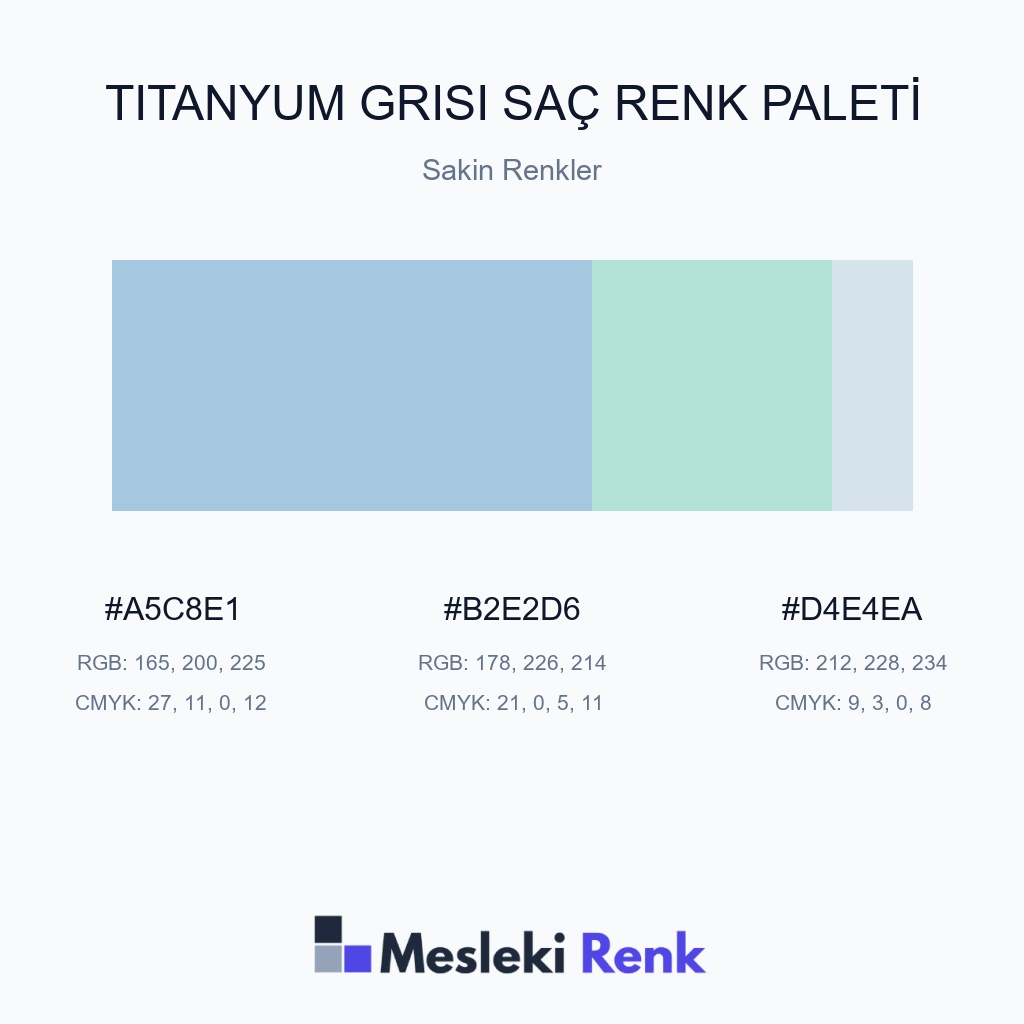 Titanyum Grisi Saç Sakin Renkler Renk Paleti