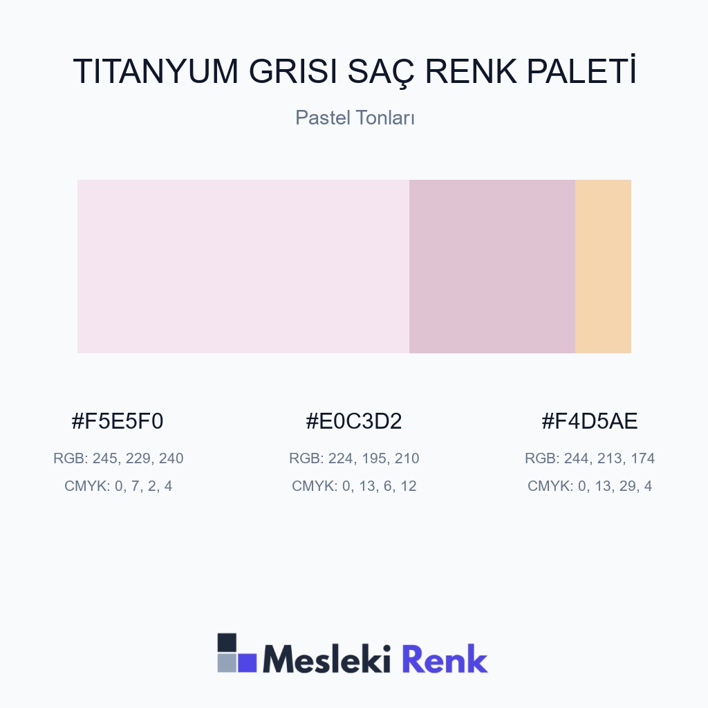 Titanyum Grisi Saç Pastel Tonları Renk Paleti