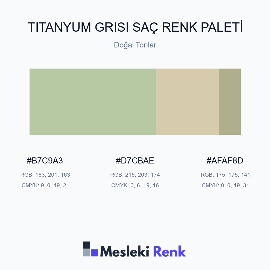 Titanyum Grisi Saç Doğal Tonlar Renk Paleti