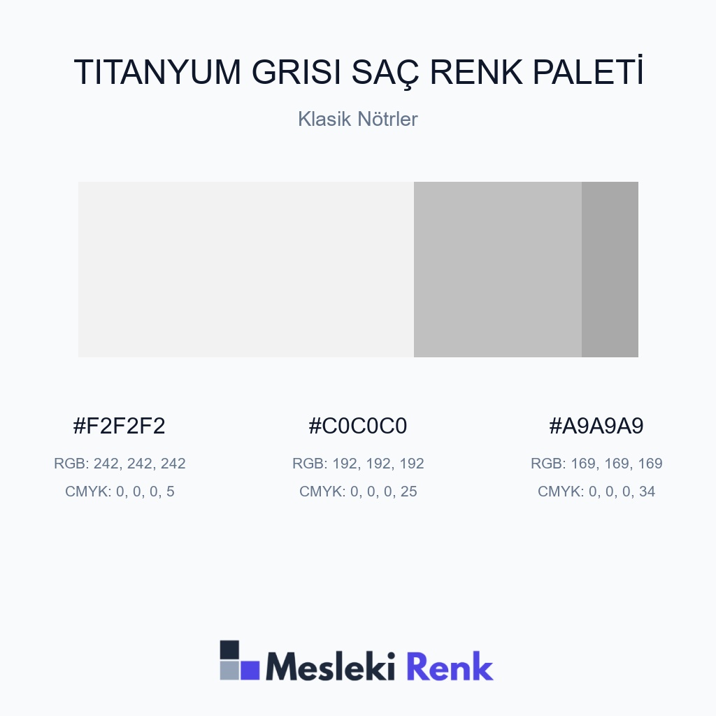 Titanyum Grisi Saç Klasik Nötrler Renk Paleti
