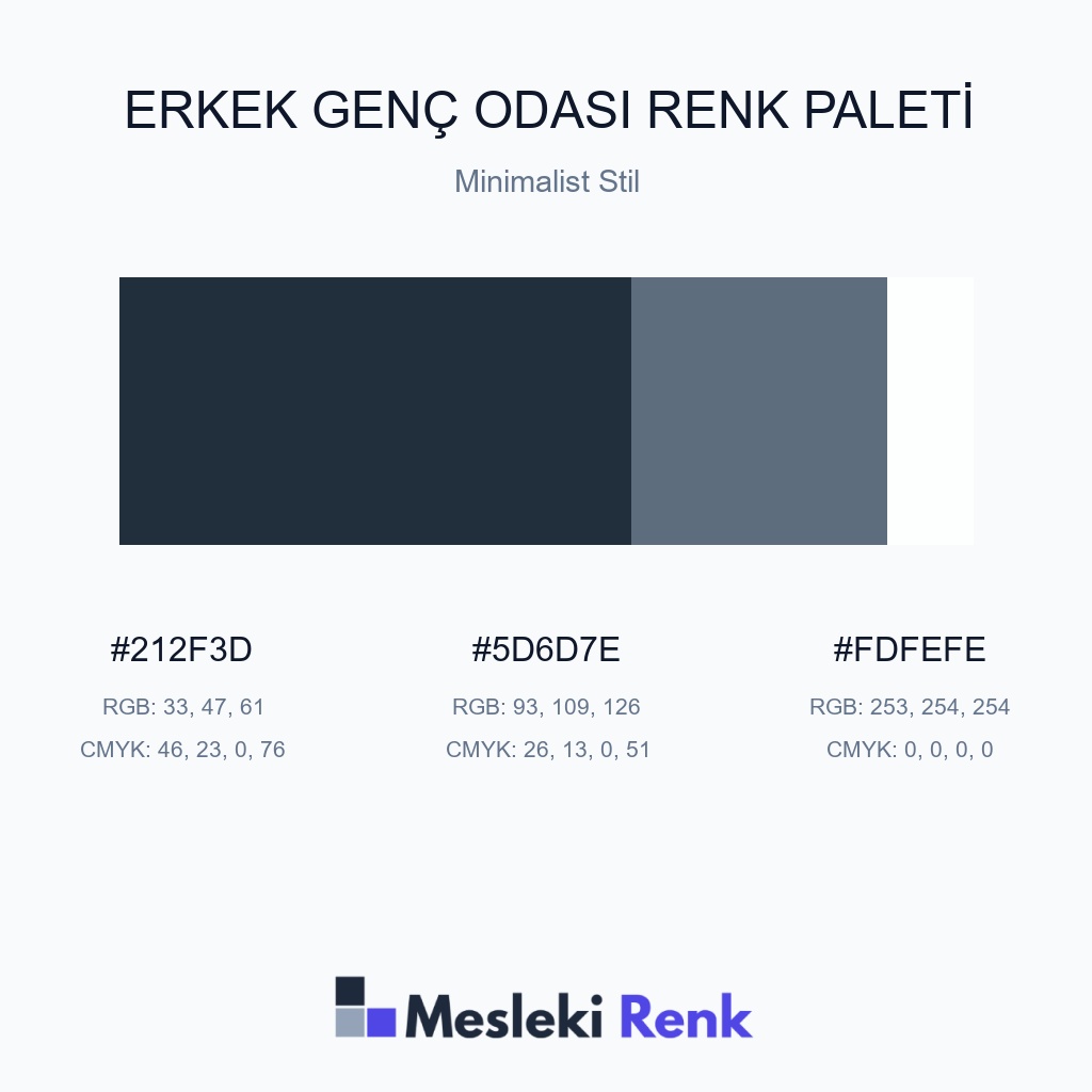 Erkek Genç Odası Minimalist Stil Renk Paleti