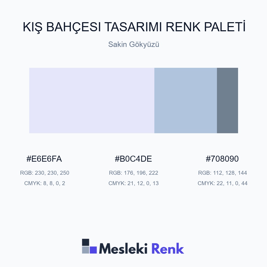 Kış Bahçesi Tasarımı Sakin Gökyüzü Renk Paleti