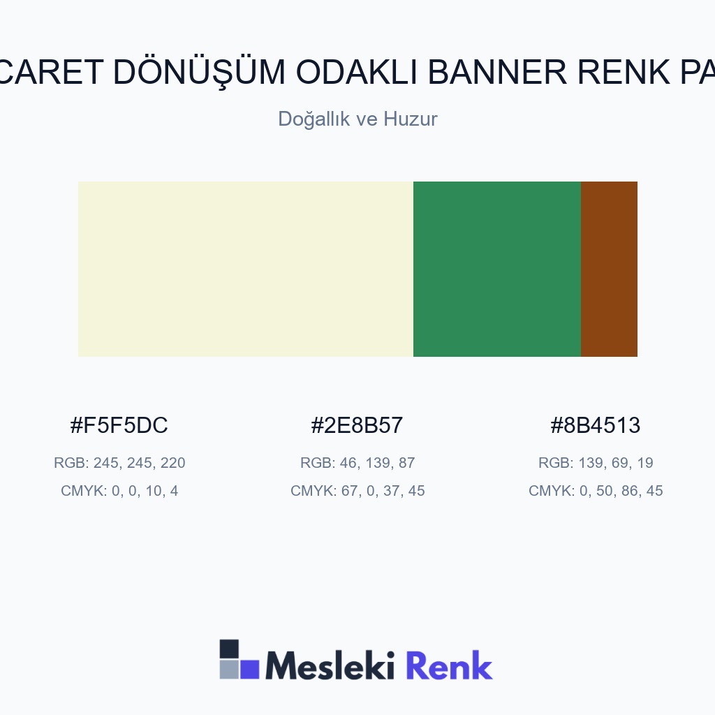 E-Ticaret Dönüşüm Odaklı Banner Doğallık ve Huzur Renk Paleti