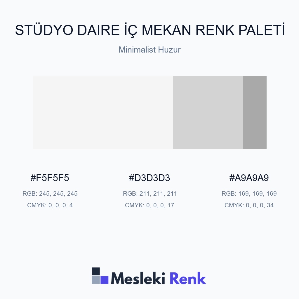 Stüdyo Daire İç Mekan Minimalist Huzur Renk Paleti