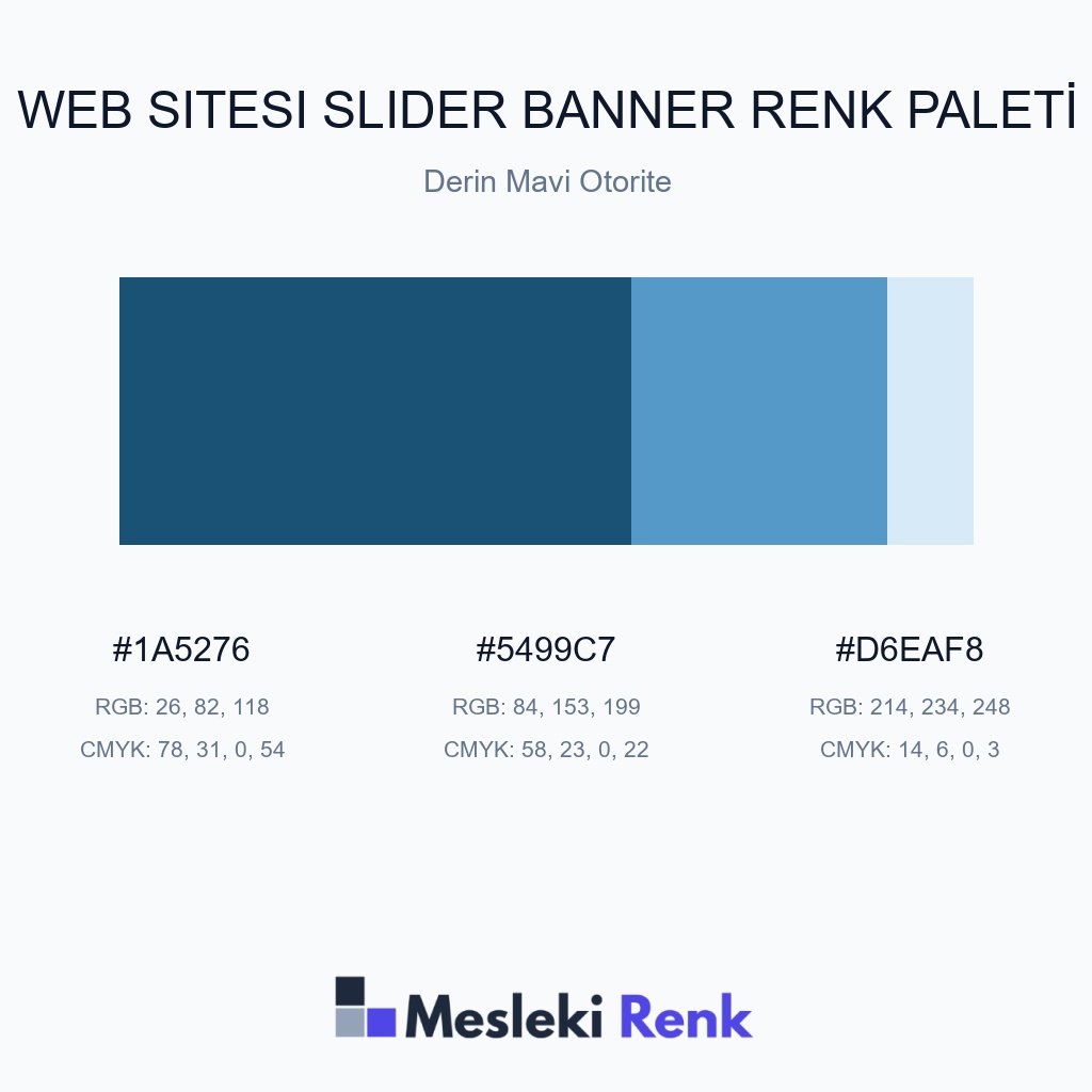 Web Sitesi Slider Banner Derin Mavi Otorite Renk Paleti