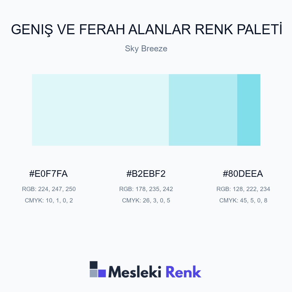 Geniş ve Ferah Alanlar Sky Breeze Renk Paleti