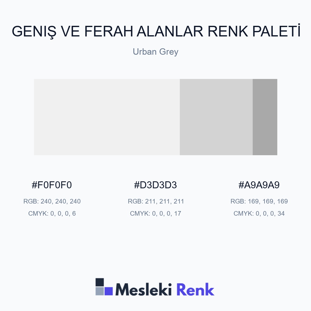 Geniş ve Ferah Alanlar Urban Grey Renk Paleti
