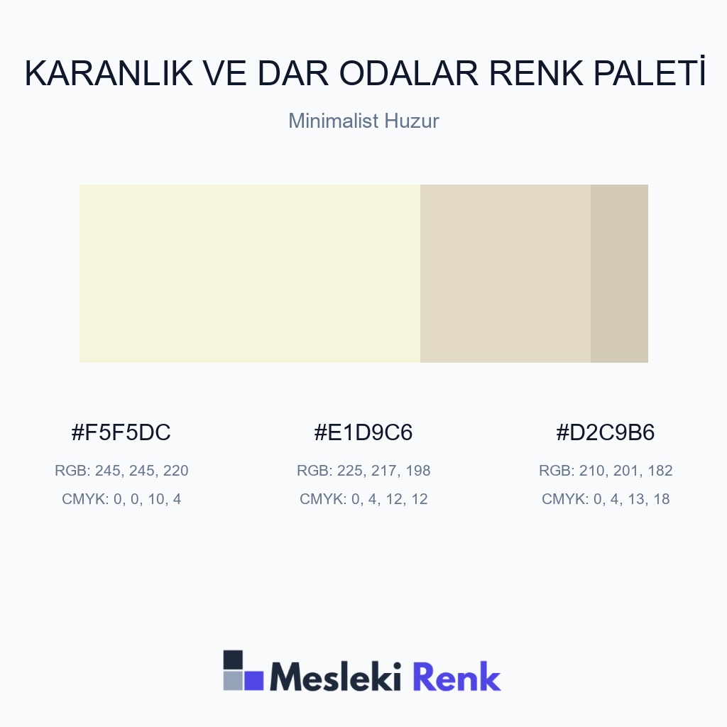Karanlık ve Dar Odalar Minimalist Huzur Renk Paleti