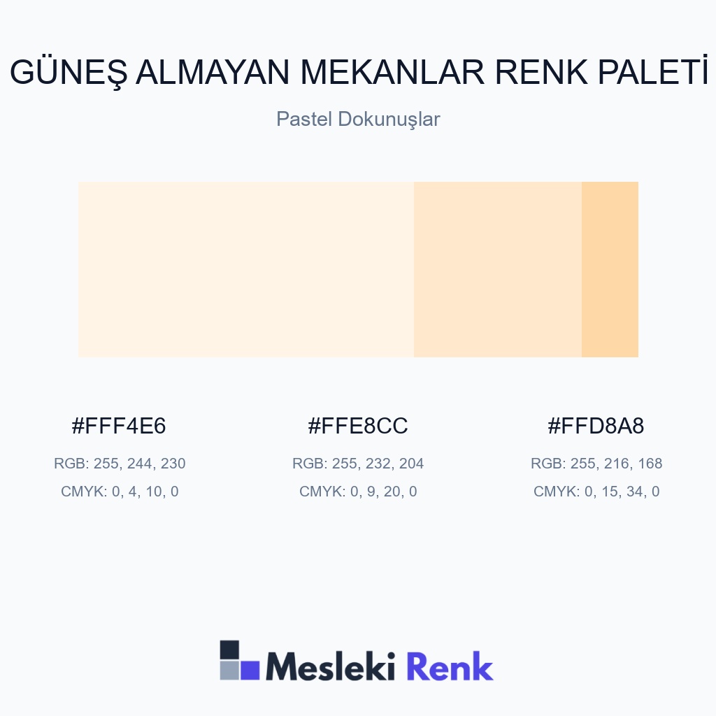 Güneş Almayan Mekanlar Pastel Dokunuşlar Renk Paleti