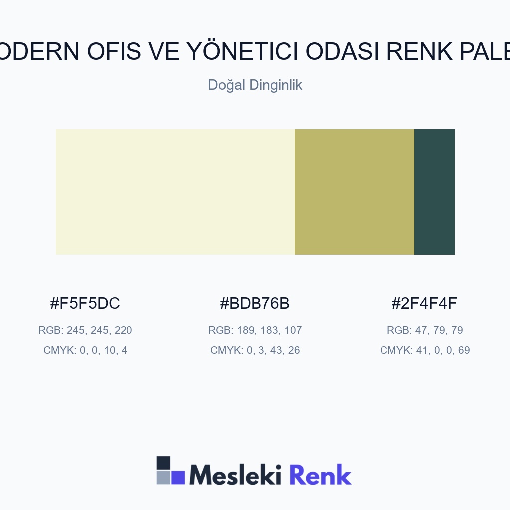 Modern Ofis ve Yönetici Odası Doğal Dinginlik Renk Paleti