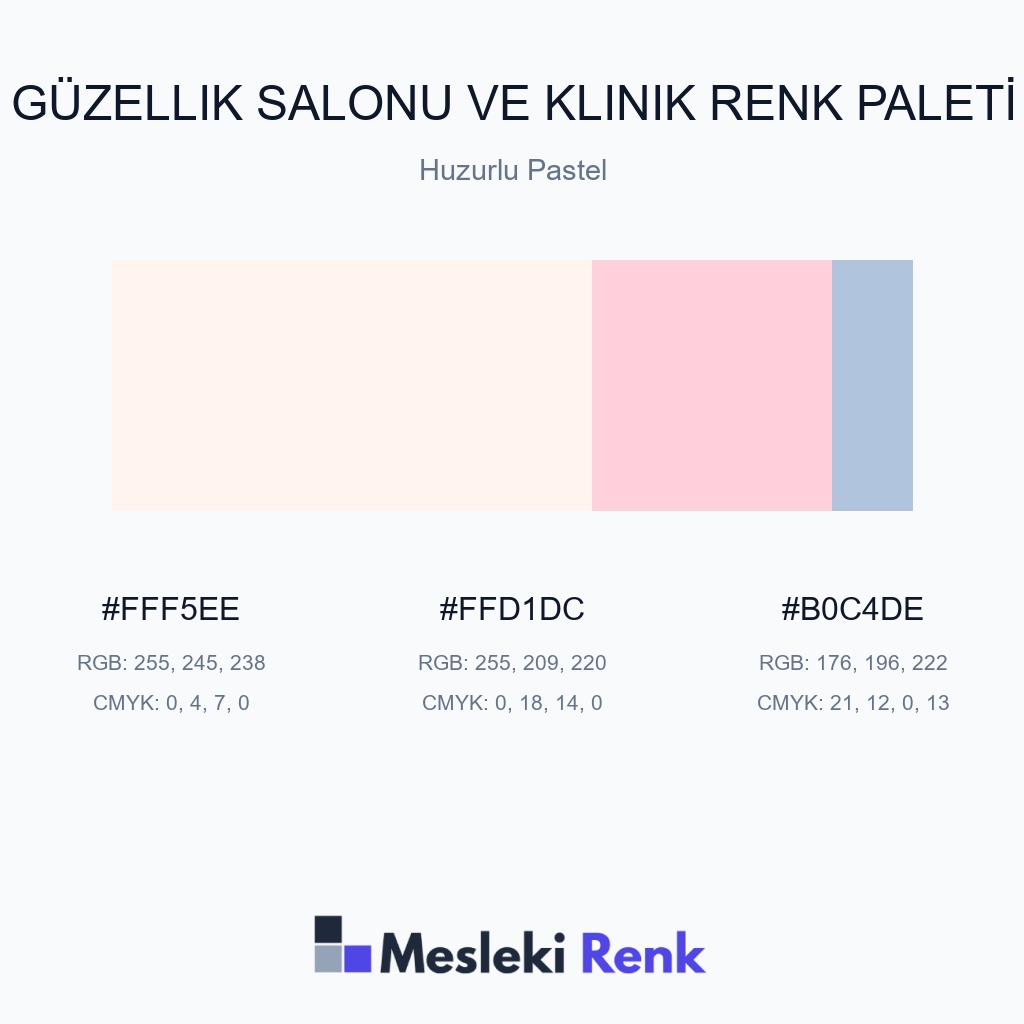 Güzellik Salonu ve Klinik Huzurlu Pastel Renk Paleti