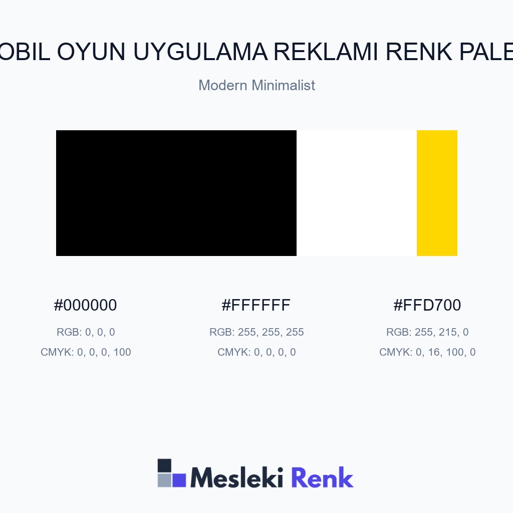 Mobil Oyun Uygulama Reklamı Modern Minimalist Renk Paleti