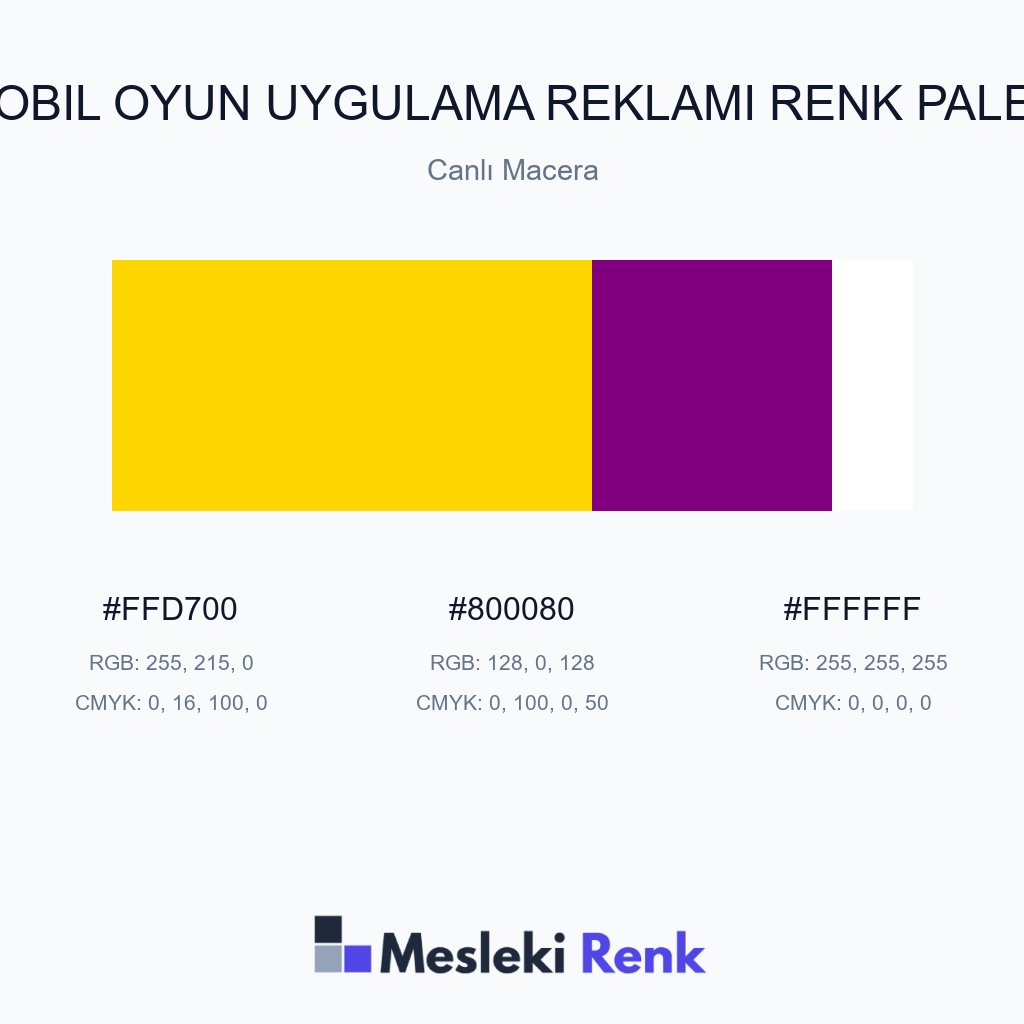 Mobil Oyun Uygulama Reklamı Canlı Macera Renk Paleti