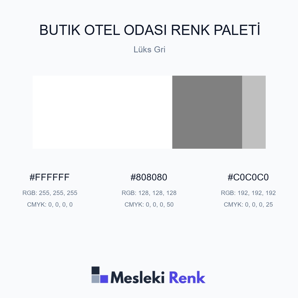 Butik Otel Odası Lüks Gri Renk Paleti