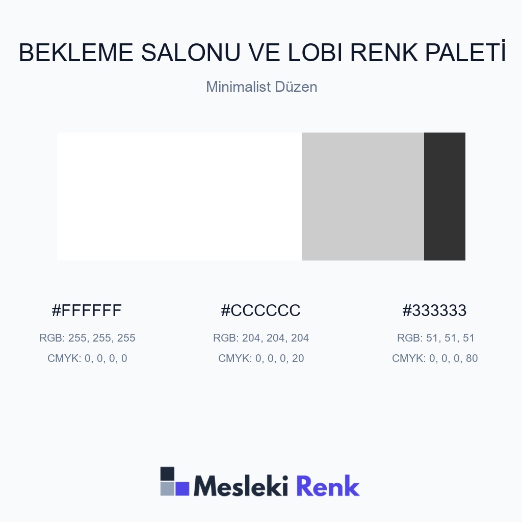 Bekleme Salonu ve Lobi Minimalist Düzen Renk Paleti