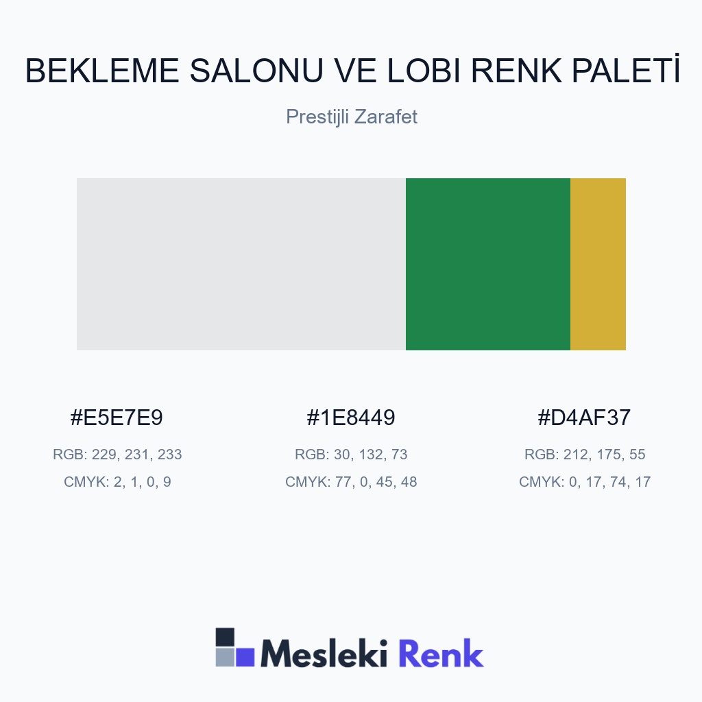 Bekleme Salonu ve Lobi Prestijli Zarafet Renk Paleti