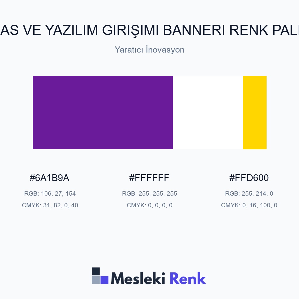 SaaS ve Yazılım Girişimi Bannerı Yaratıcı İnovasyon Renk Paleti