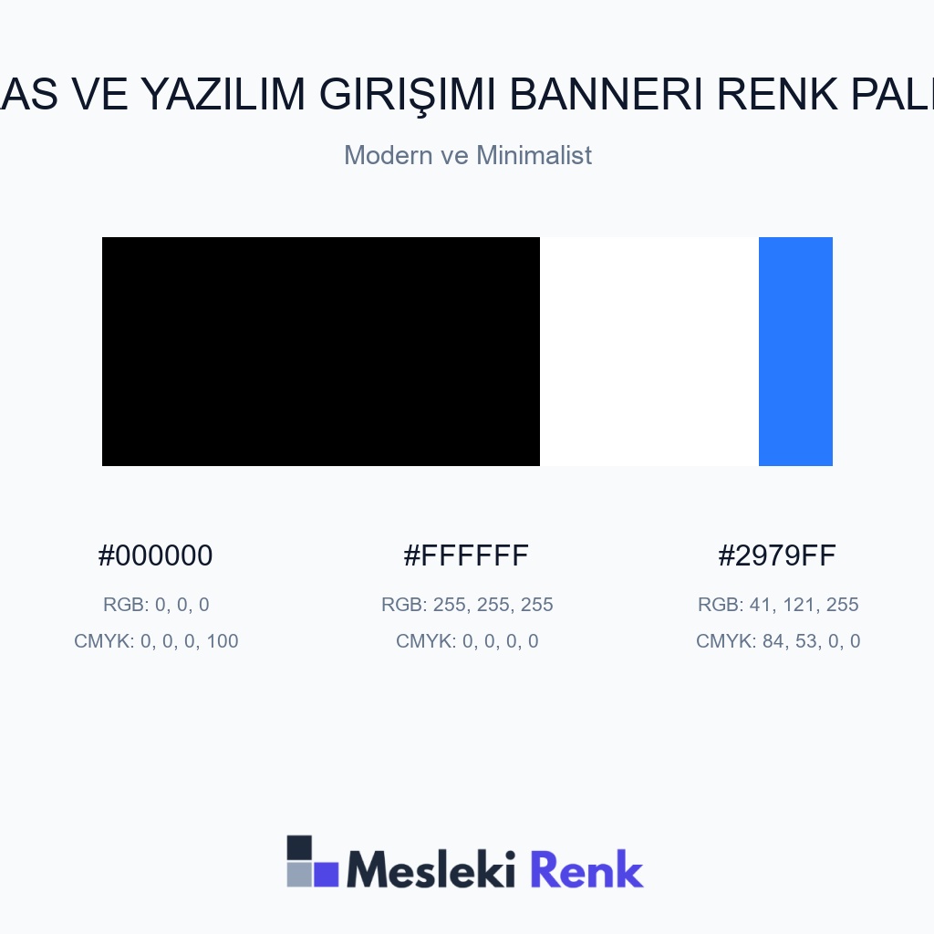 SaaS ve Yazılım Girişimi Bannerı Modern ve Minimalist Renk Paleti