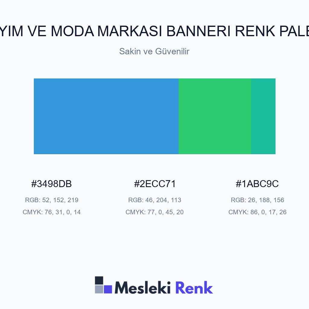 Giyim ve Moda Markası Bannerı Sakin ve Güvenilir Renk Paleti