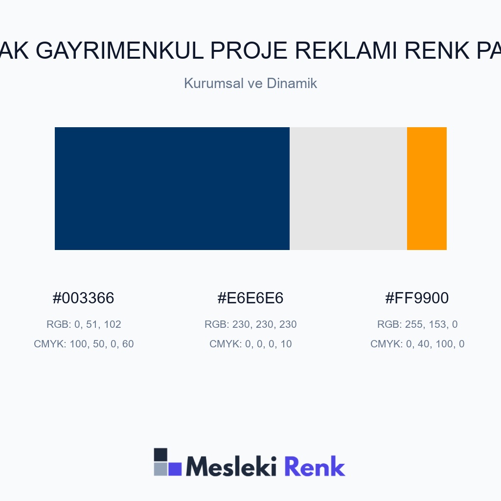 Emlak Gayrimenkul Proje Reklamı Kurumsal ve Dinamik Renk Paleti