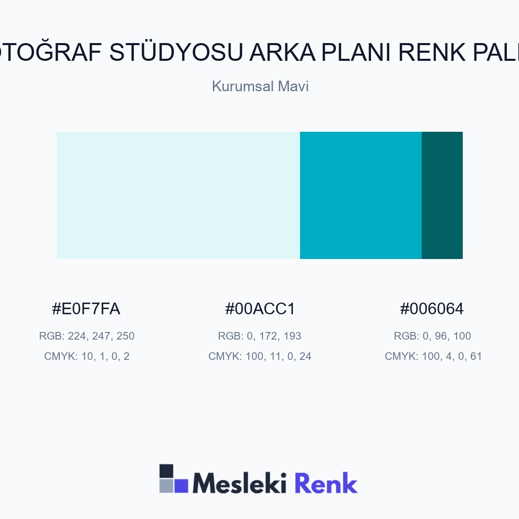 Fotoğraf Stüdyosu Arka Planı Kurumsal Mavi Renk Paleti