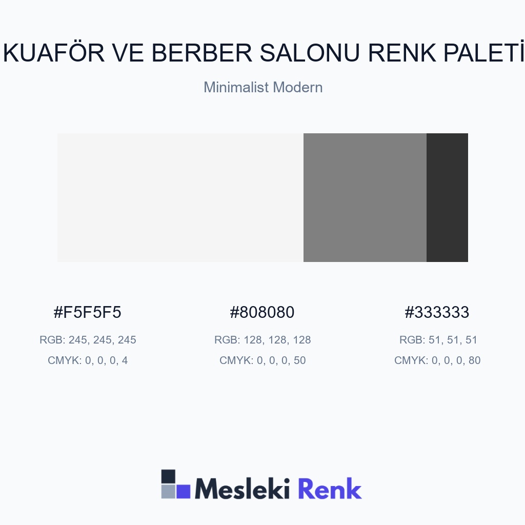 Kuaför ve Berber Salonu Minimalist Modern Renk Paleti