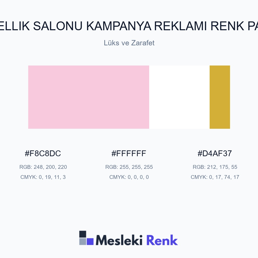Güzellik Salonu Kampanya Reklamı Lüks ve Zarafet Renk Paleti