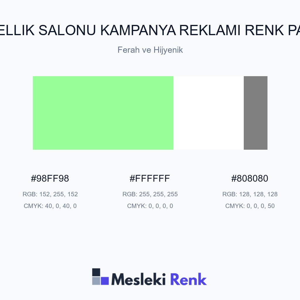 Güzellik Salonu Kampanya Reklamı Ferah ve Hijyenik Renk Paleti