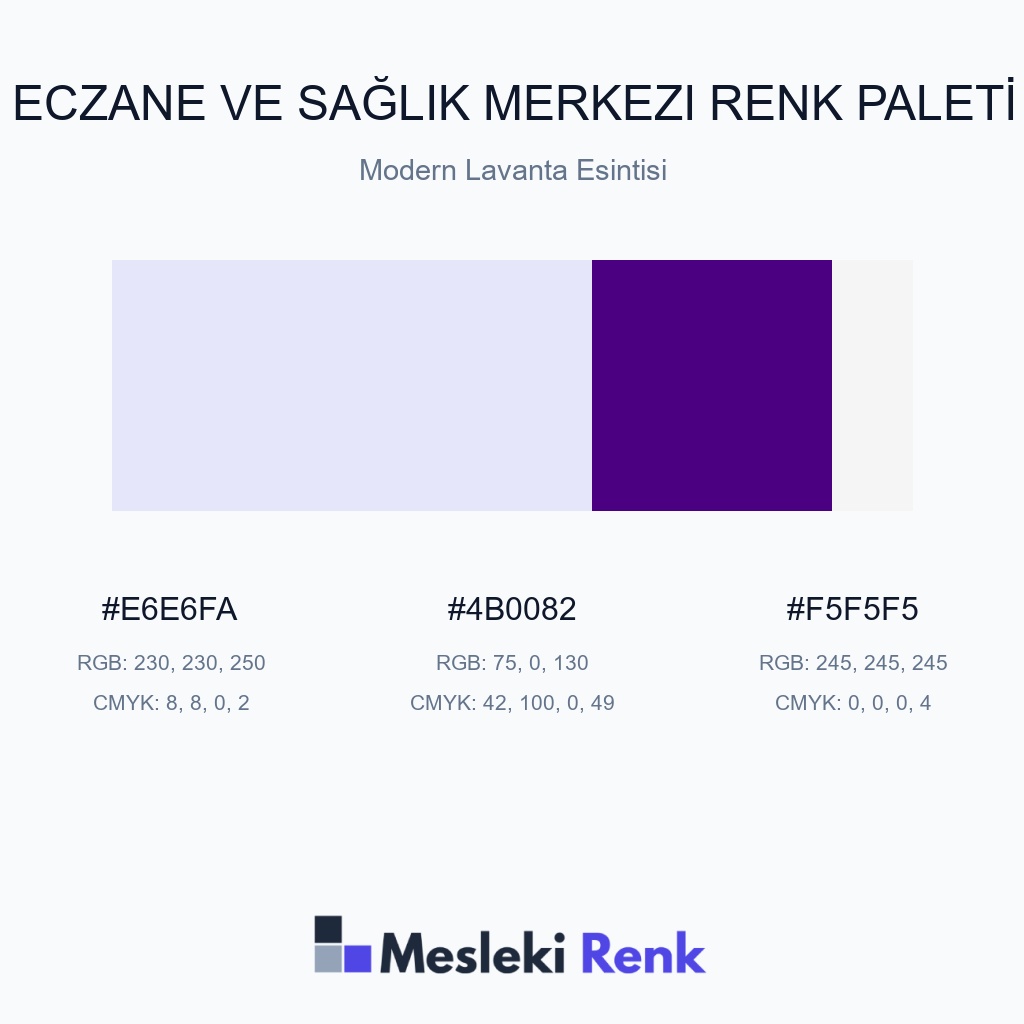 Eczane ve Sağlık Merkezi Modern Lavanta Esintisi Renk Paleti