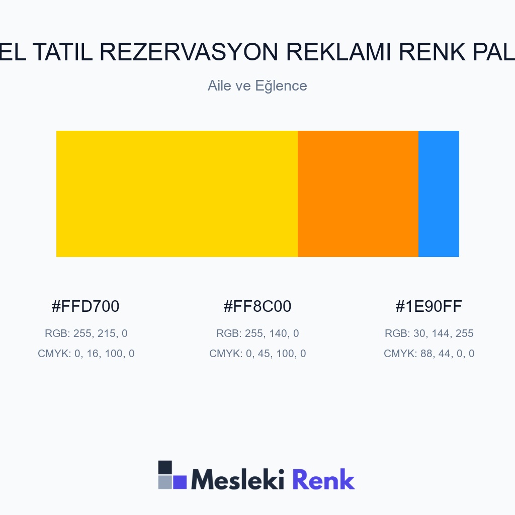 Otel Tatil Rezervasyon Reklamı Aile ve Eğlence Renk Paleti