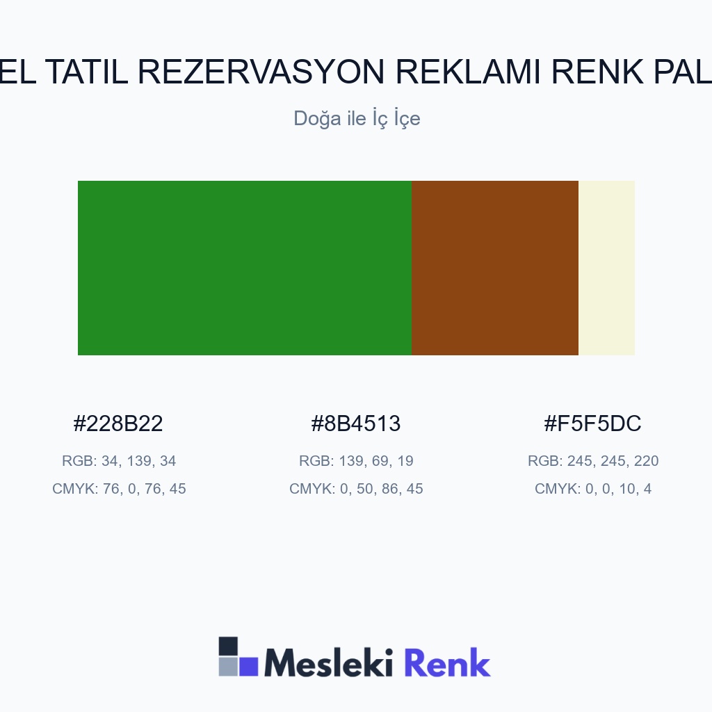 Otel Tatil Rezervasyon Reklamı Doğa ile İç İçe Renk Paleti