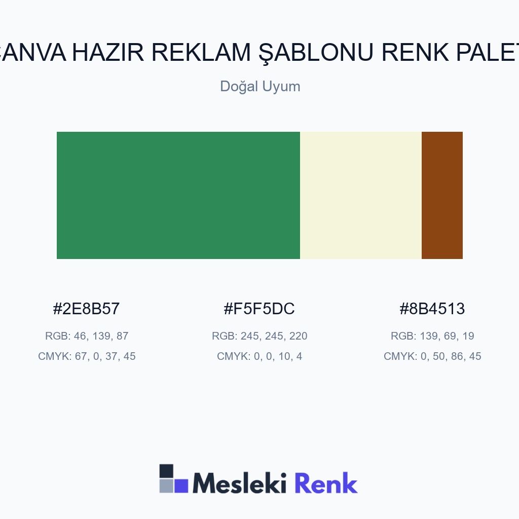 Canva Hazır Reklam Şablonu Doğal Uyum Renk Paleti