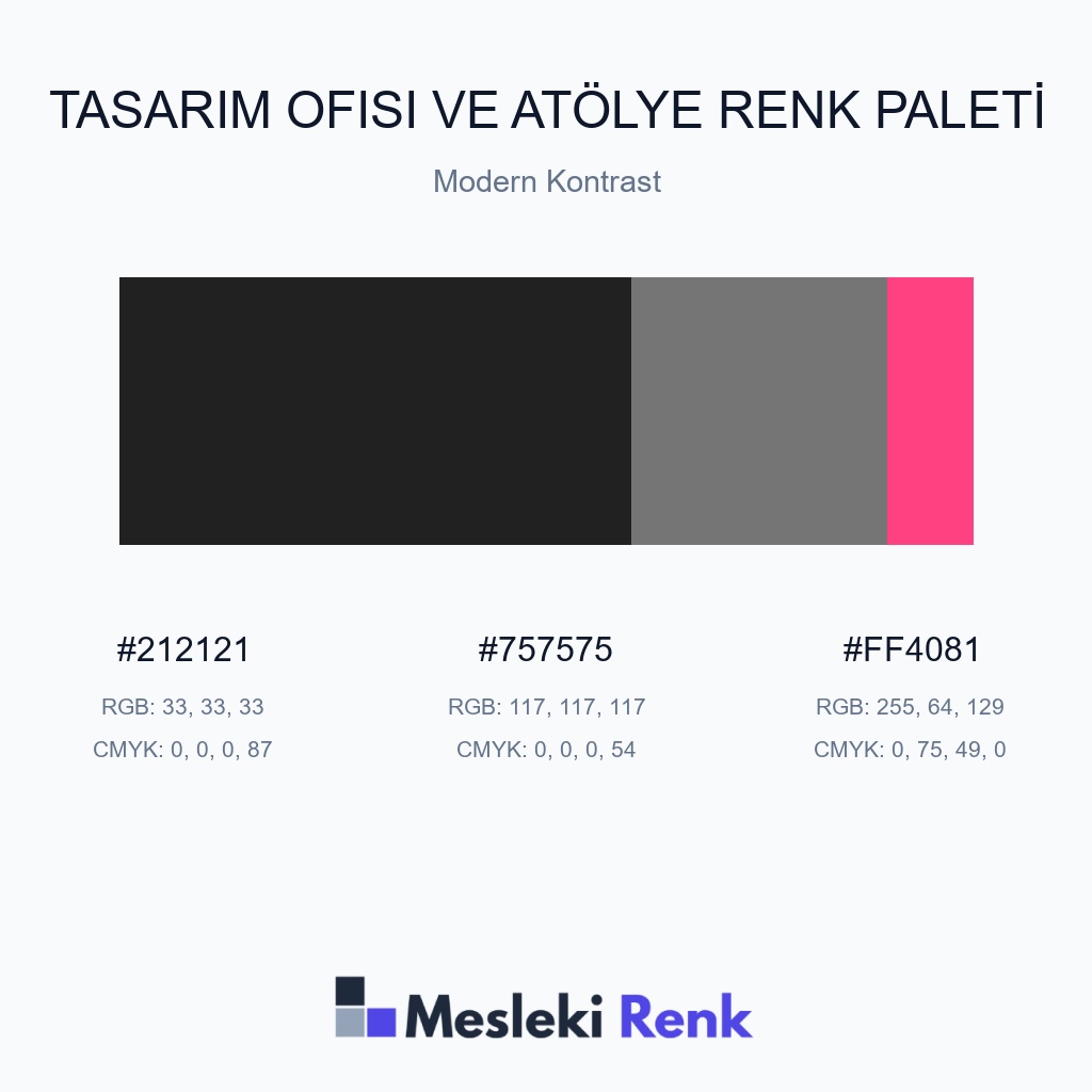 Tasarım Ofisi ve Atölye Modern Kontrast Renk Paleti