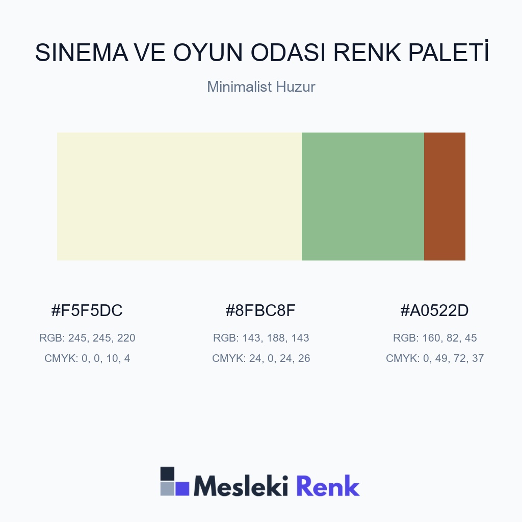 Sinema ve Oyun Odası Minimalist Huzur Renk Paleti