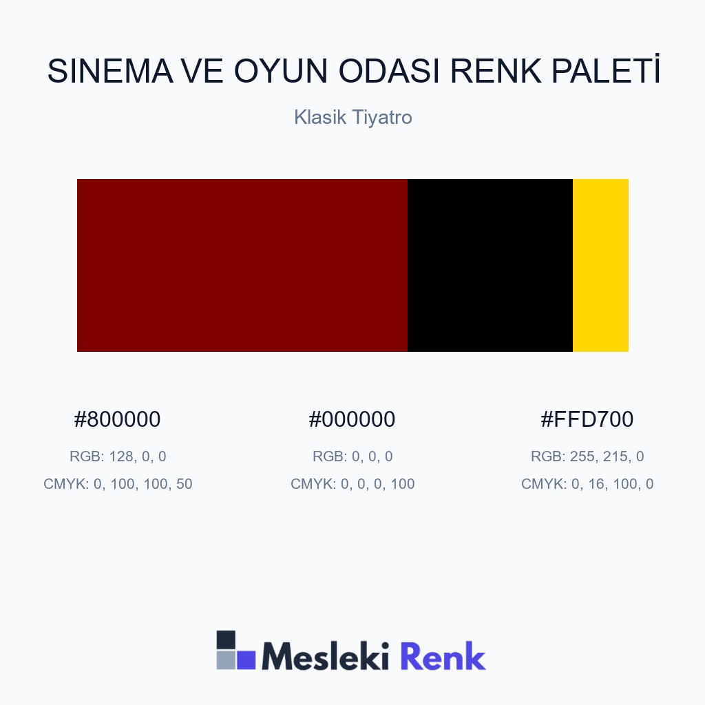 Sinema ve Oyun Odası Klasik Tiyatro Renk Paleti