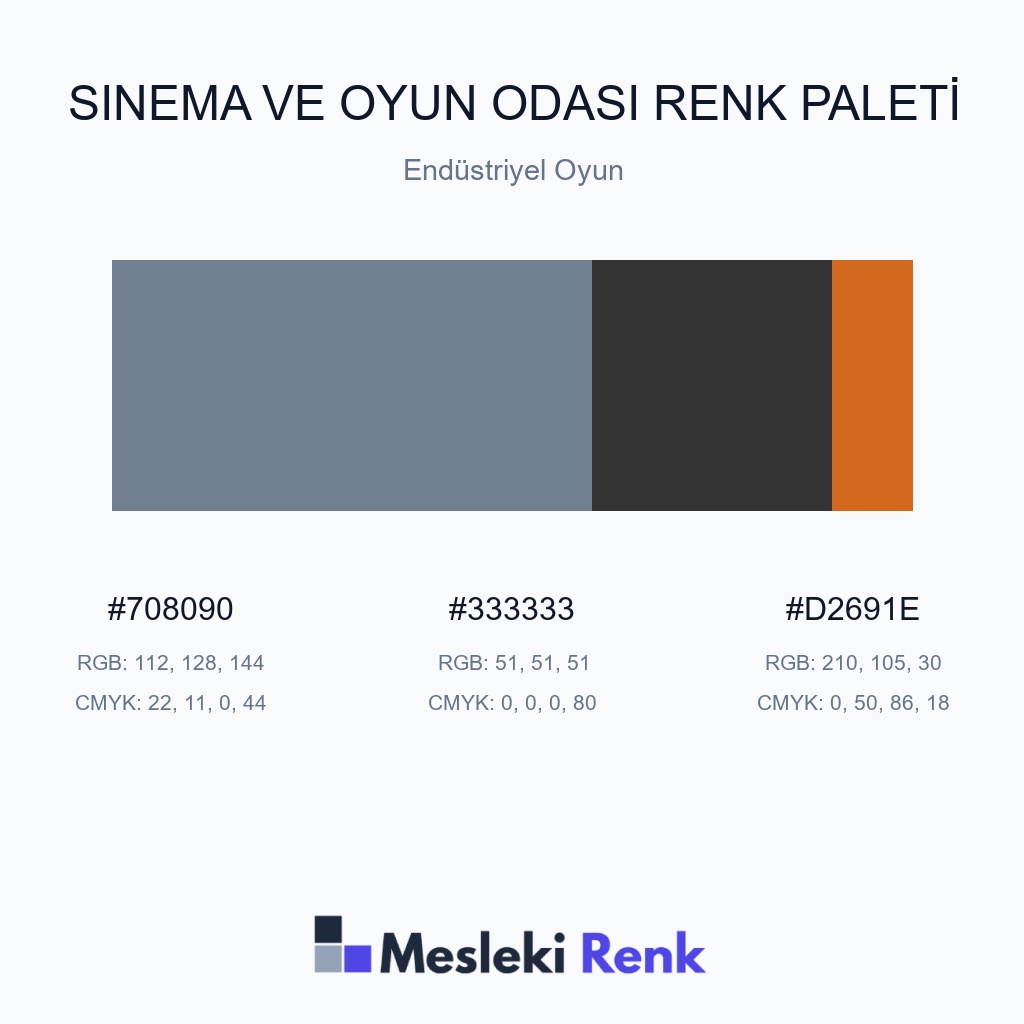 Sinema ve Oyun Odası Endüstriyel Oyun Renk Paleti