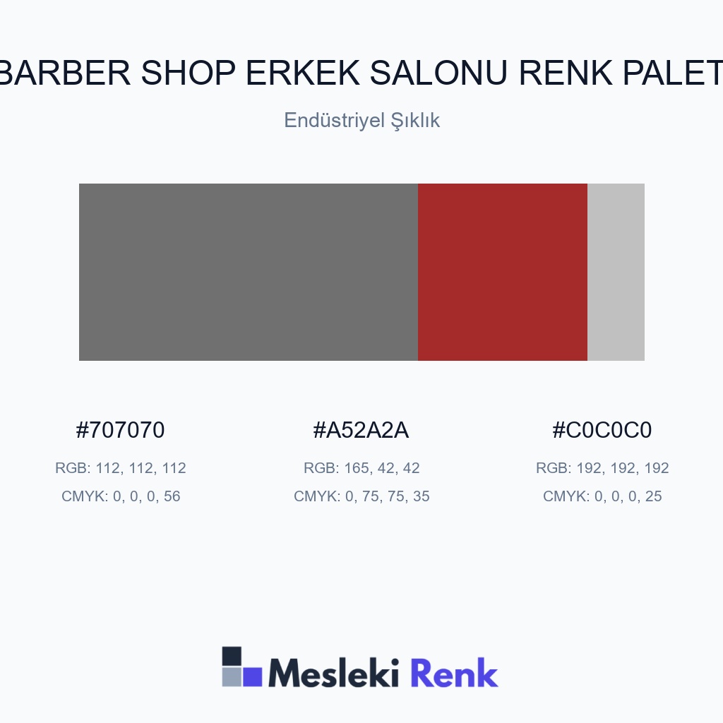 Barber Shop Erkek Salonu Endüstriyel Şıklık Renk Paleti