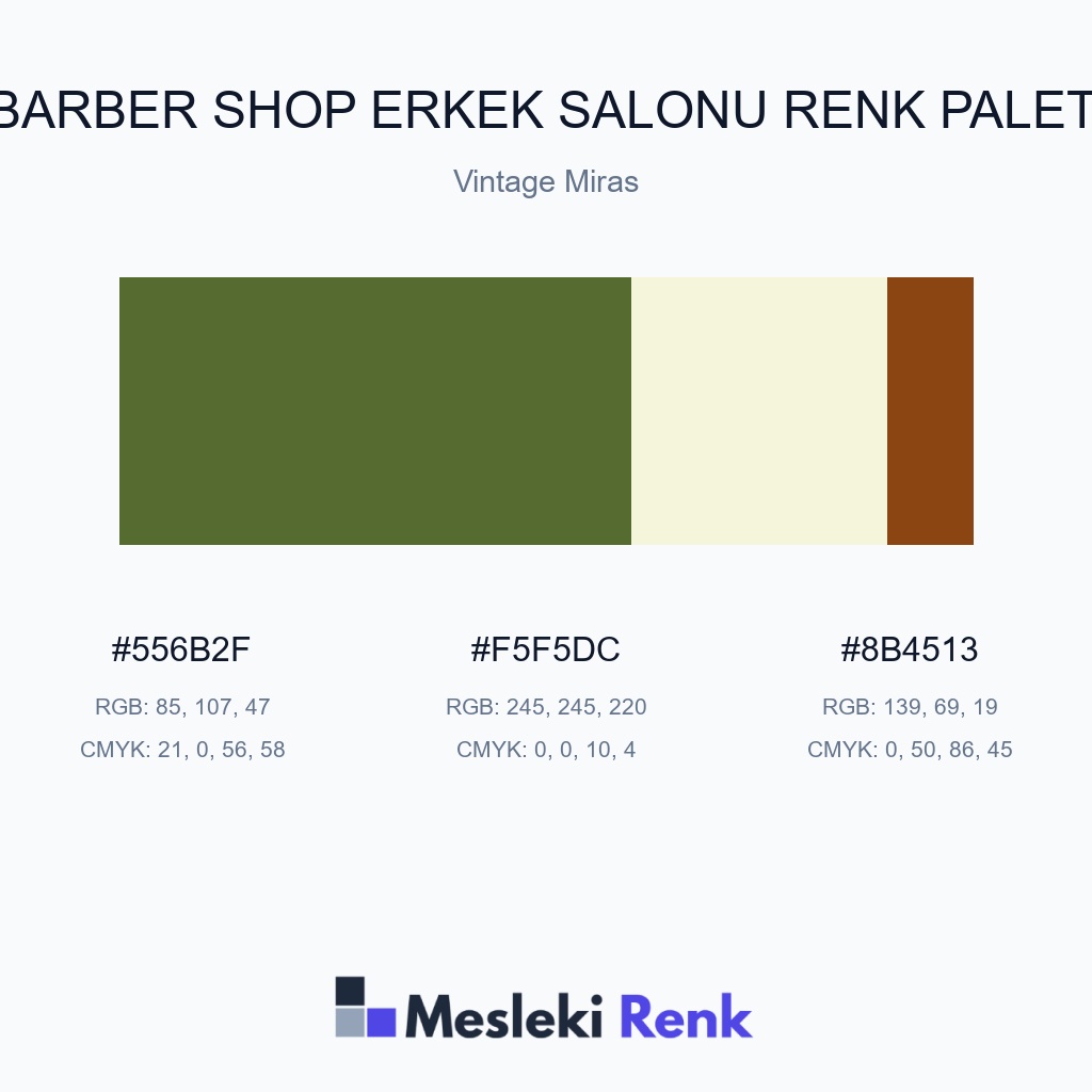 Barber Shop Erkek Salonu Vintage Miras Renk Paleti