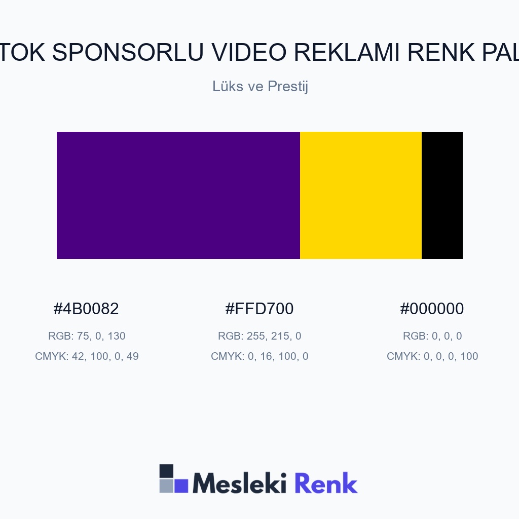 TikTok Sponsorlu Video Reklamı Lüks ve Prestij Renk Paleti