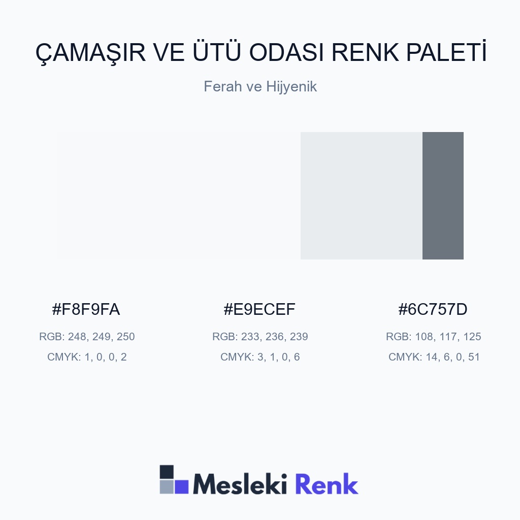 Çamaşır ve Ütü Odası Ferah ve Hijyenik Renk Paleti