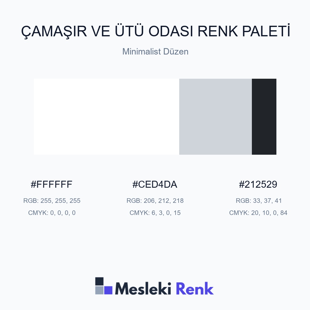 Çamaşır ve Ütü Odası Minimalist Düzen Renk Paleti
