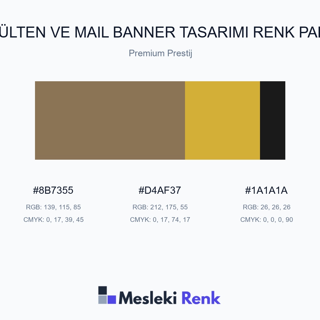 E-Bülten ve Mail Banner Tasarımı Premium Prestij Renk Paleti