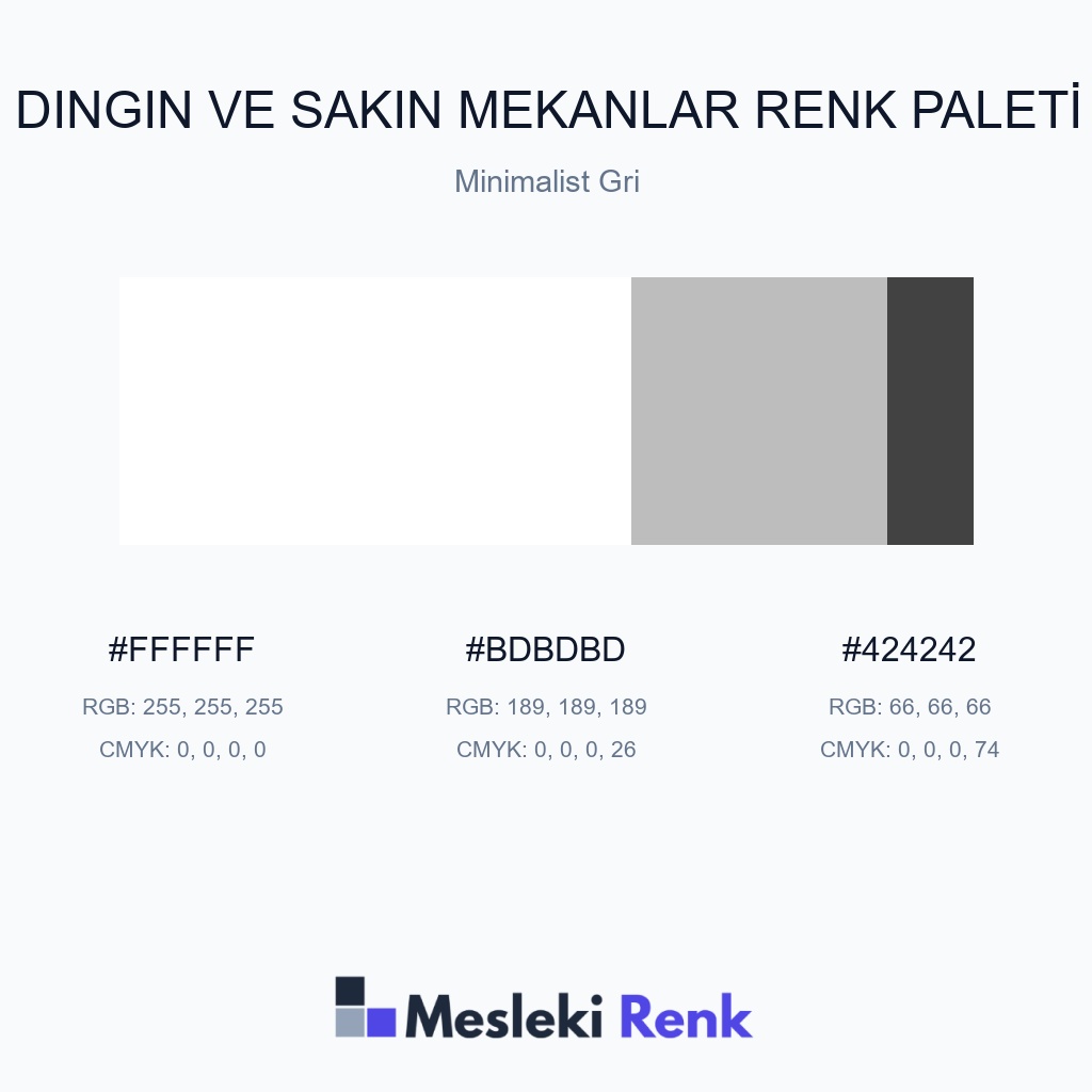 Dingin ve Sakin Mekanlar Minimalist Gri Renk Paleti