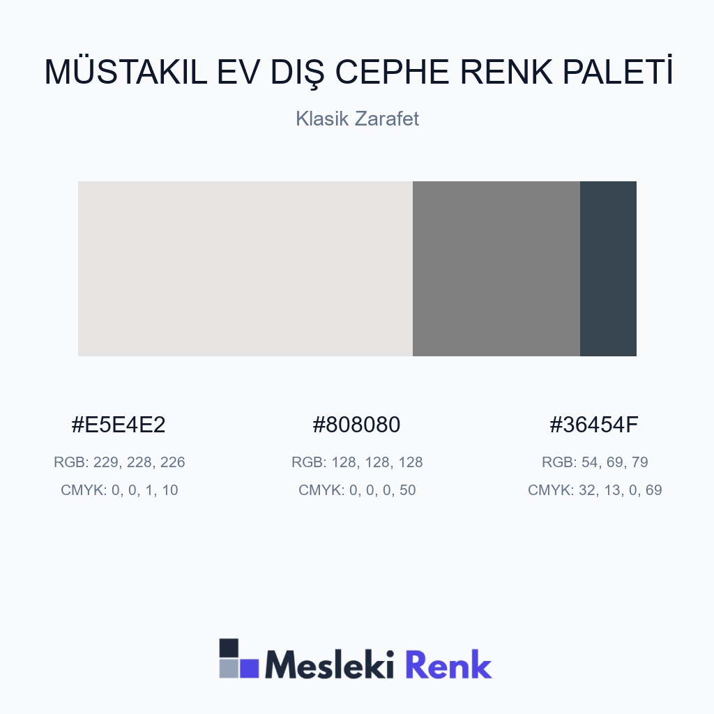 Müstakil Ev Dış Cephe Klasik Zarafet Renk Paleti