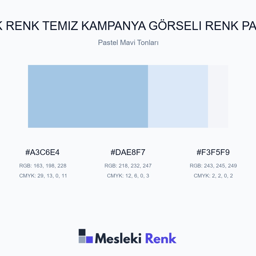 Açık Renk Temiz Kampanya Görseli Pastel Mavi Tonları Renk Paleti