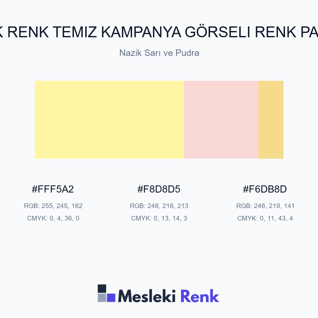 Açık Renk Temiz Kampanya Görseli Nazik Sarı ve Pudra Renk Paleti