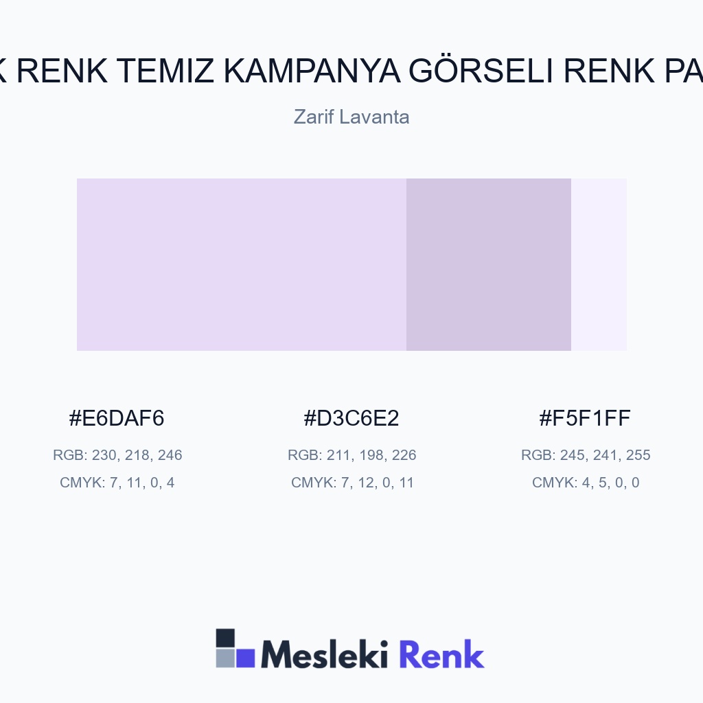 Açık Renk Temiz Kampanya Görseli Zarif Lavanta Renk Paleti