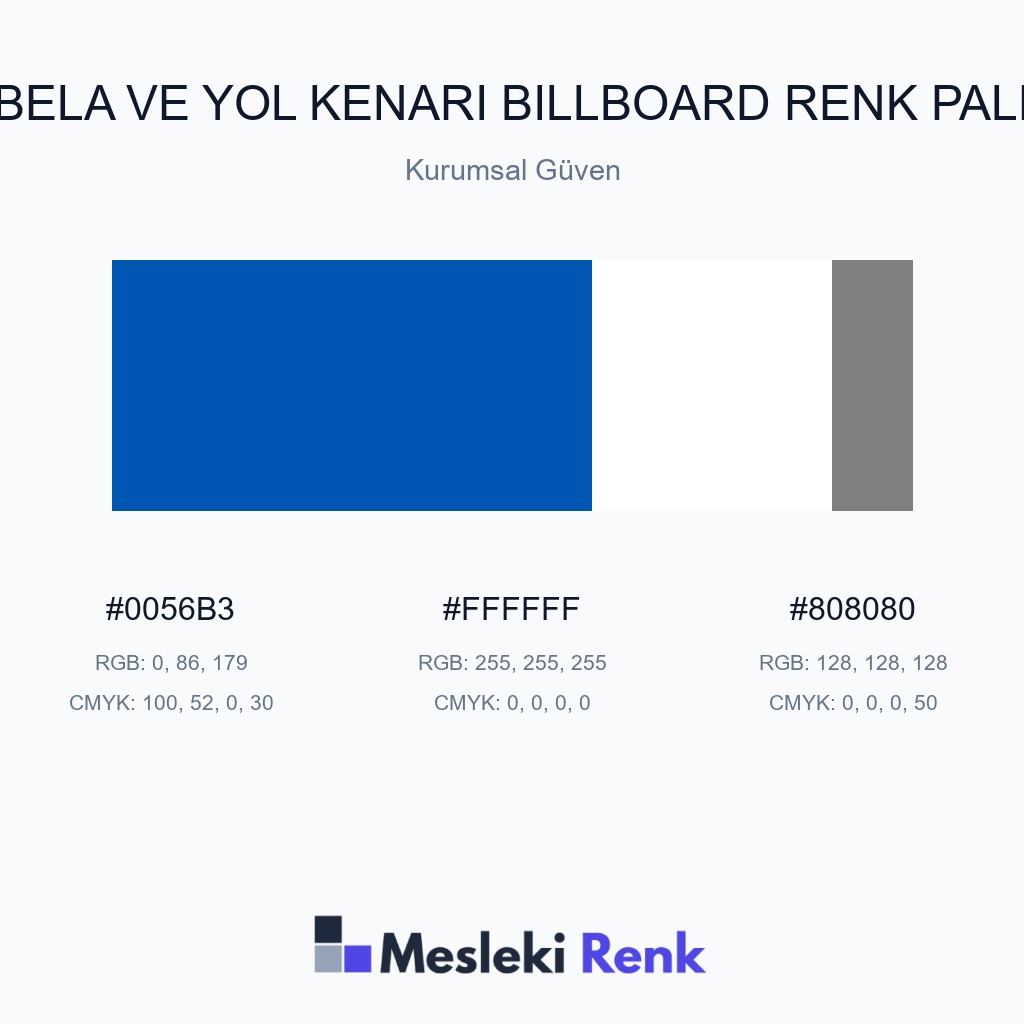 Tabela ve Yol Kenarı Billboard Kurumsal Güven Renk Paleti