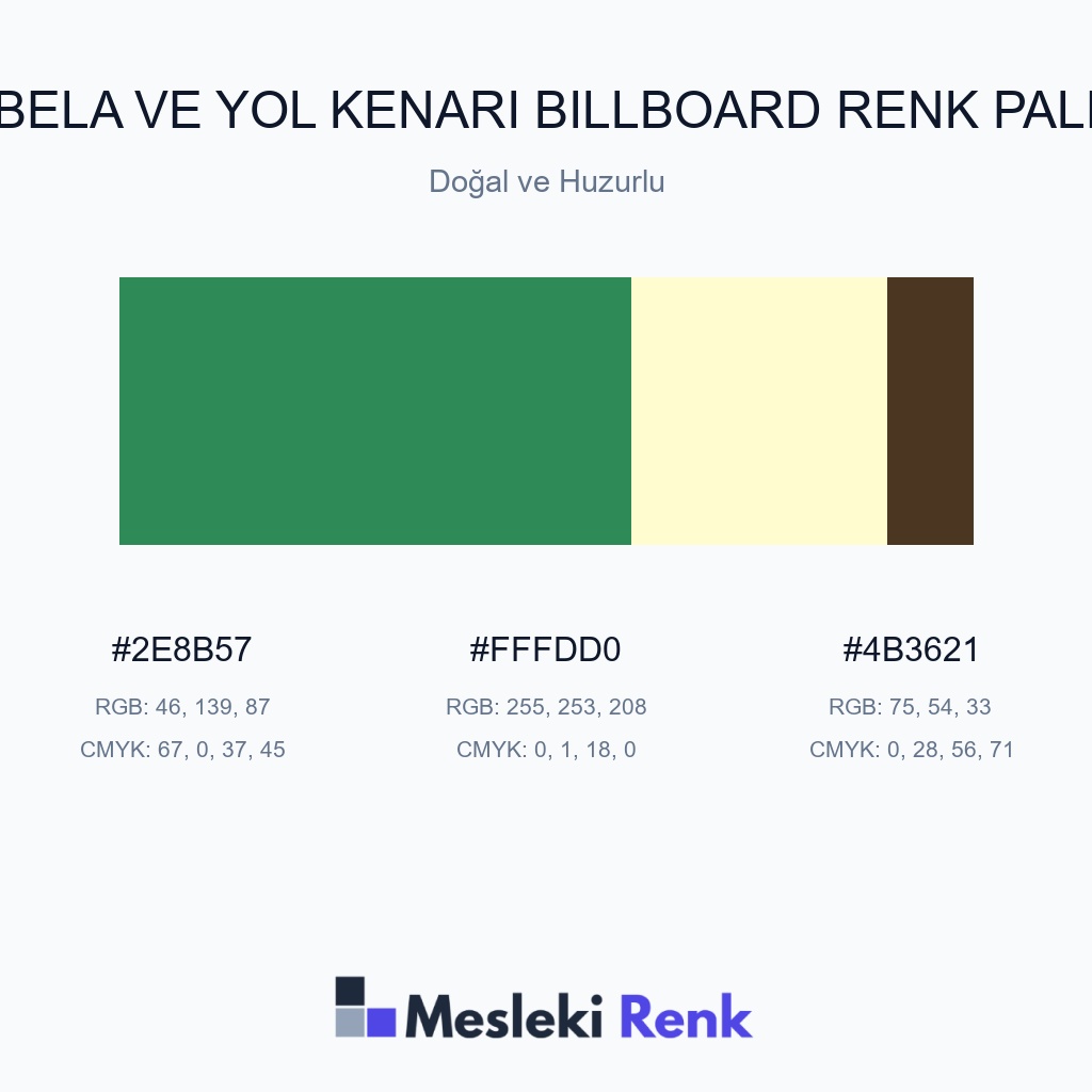 Tabela ve Yol Kenarı Billboard Doğal ve Huzurlu Renk Paleti