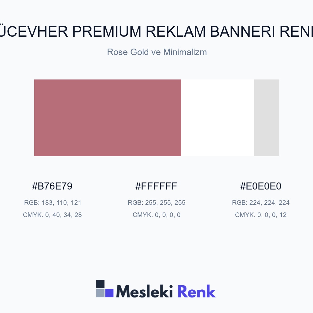 Lüks Mücevher Premium Reklam Bannerı Rose Gold ve Minimalizm Renk Paleti